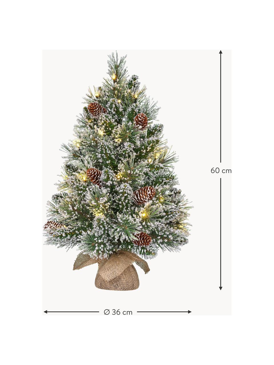 Kunstmatige besneeuwde LED kerstboom Vandans, in verschillende maten, Kunststof, LED, Ø 36 x H 60 cm