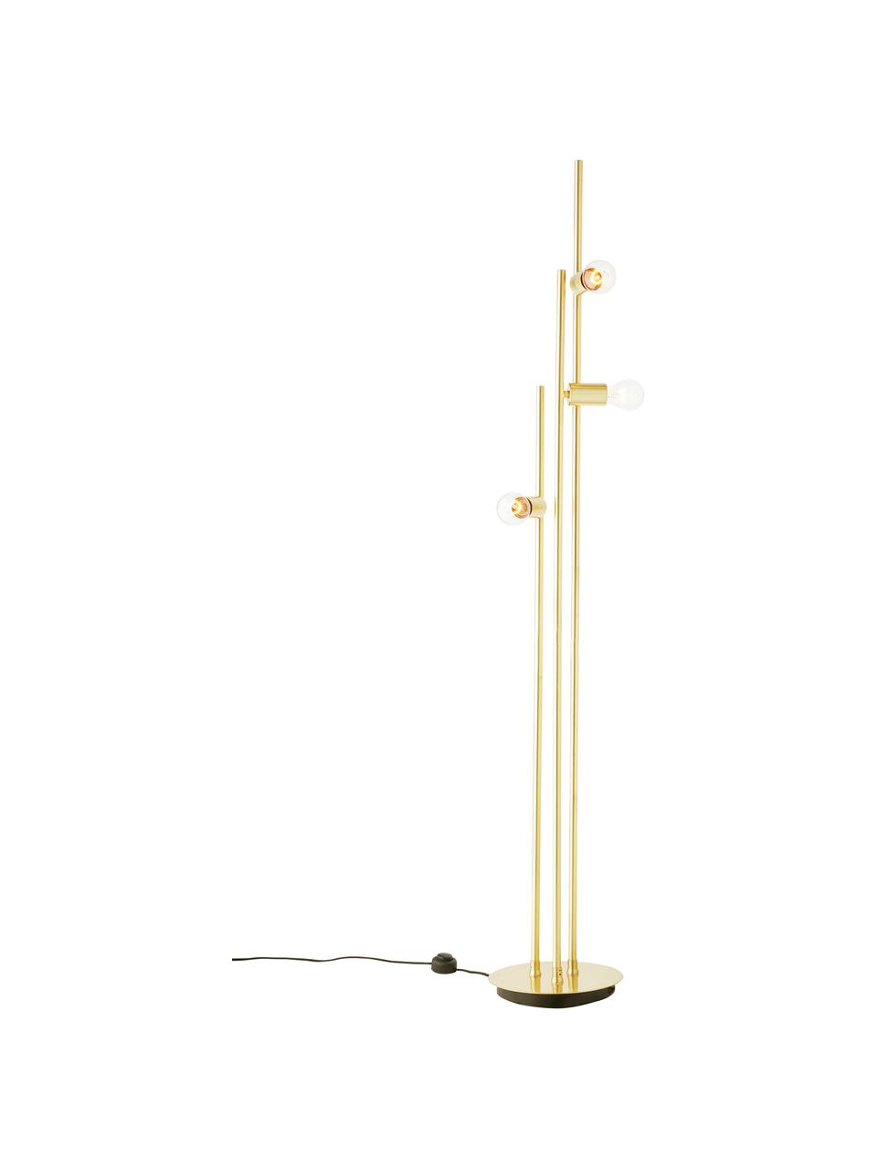 Design vloerlamp Panama in goudkleur, Lampvoet: geborsteld metaal, Goudkleurig, Ø 30 x H 150 cm
