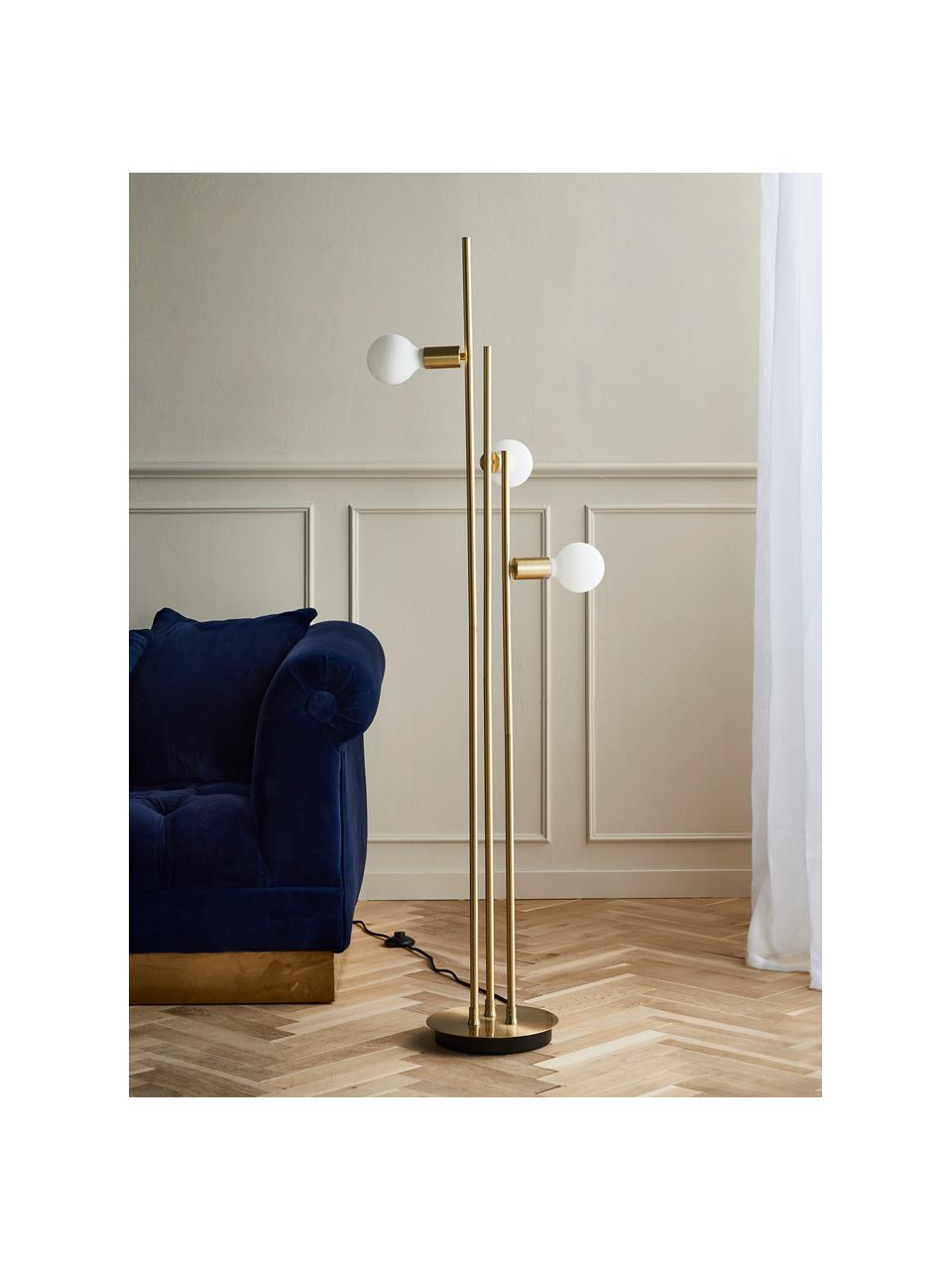 Designová stojací lampa Panama, Zlatá, Ø 30 cm, V 150 cm