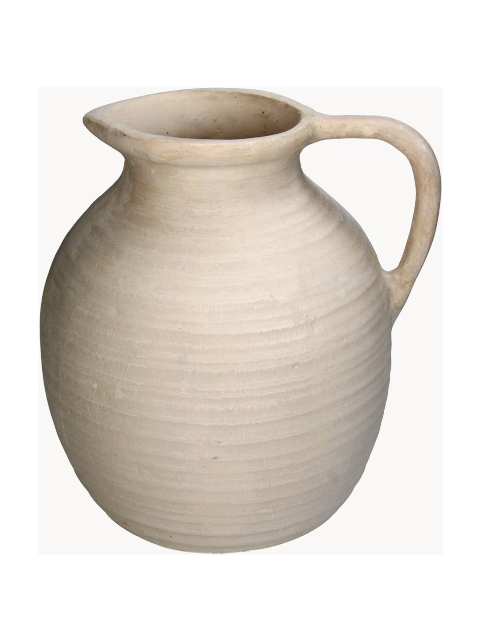 Handgefertigte Deko-Vase Raw aus Papiermaché, Papiermaché, >30 % Recyceltes Material, Hellbeige, B 25 x H 26 cm