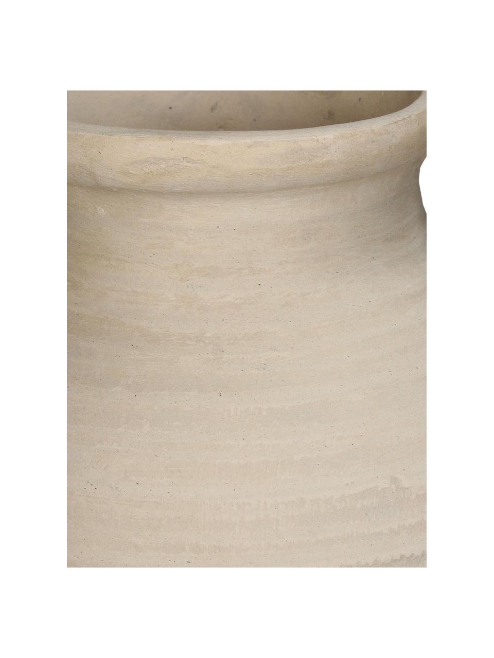 Handgefertigte Deko-Vase Raw aus Papiermaché, H 26 cm, Papiermaché, >30 % Recyceltes Material, Hellbeige, B 25 x H 26 cm