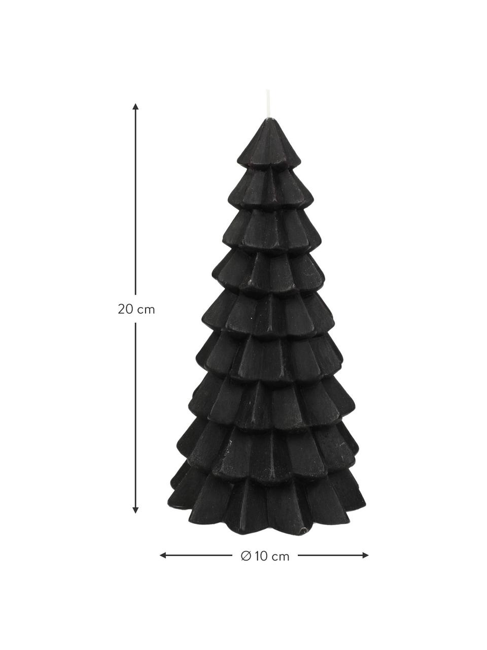 Sviečka Christmas Tree V 20 cm, Parafínový vosk, Čierna, Ø 10 x V 20 cm