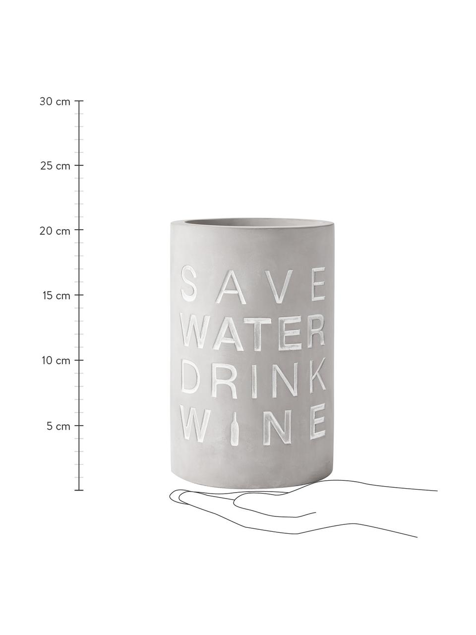 Chladič fliaš Drink Wine, Betón, Sivá, biela, Ø 14 x V 21 cm