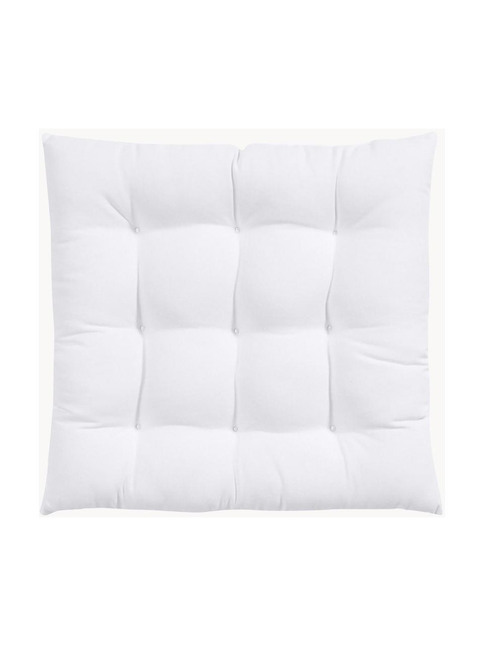 Coussin de chaise 40x40 coton blanc Ava, Blanc, larg. 40 x long. 40 cm