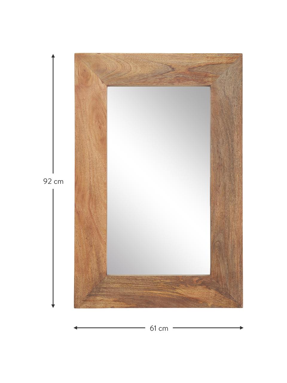 Obdélníkové nástěnné zrcadlo z mangového dřeva Indigo, Mangové dřevo, Š 61 cm, V 92 cm