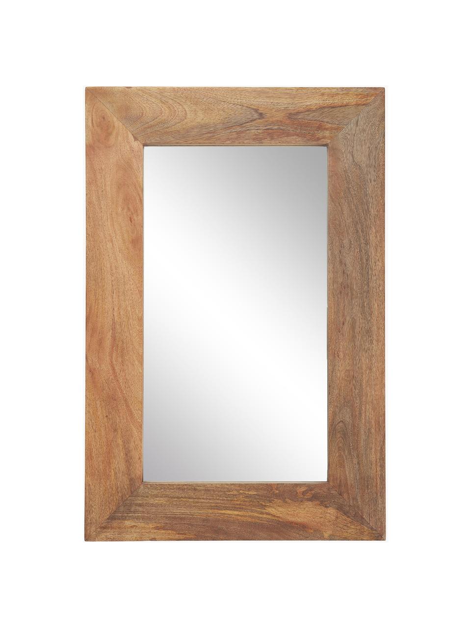 Espejo de pared de madera de mango Indigo, Estructura: madera de mango con certi, Espejo: cristal, Marrón oscuro, An 61 x Al 92 cm