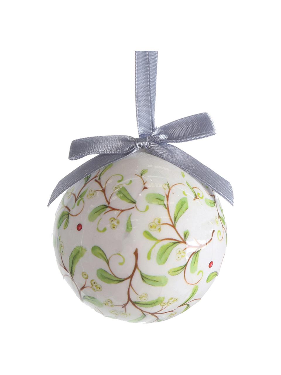 Bolas de Navidad Flora, 14 uds., Bola de espuma de polietileno forrada de papel plastificado
Caja de cartón, blanco roto, verde, Ø 8 x Al 15 cm