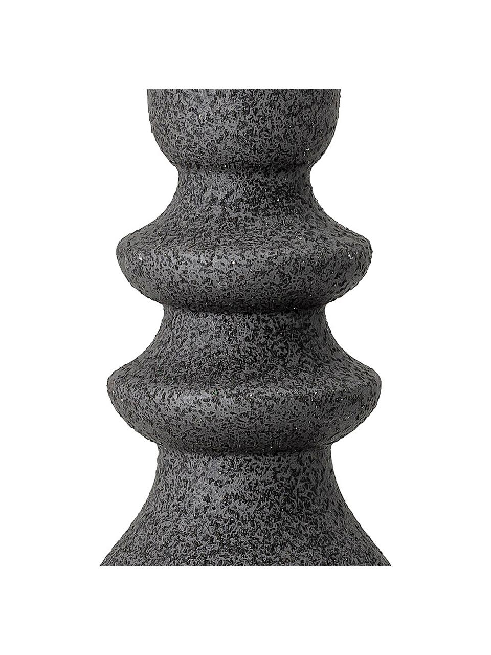 Bougeoir noir fait main Emie, Grès cérame, Noir, Ø 8 x haut. 19 cm