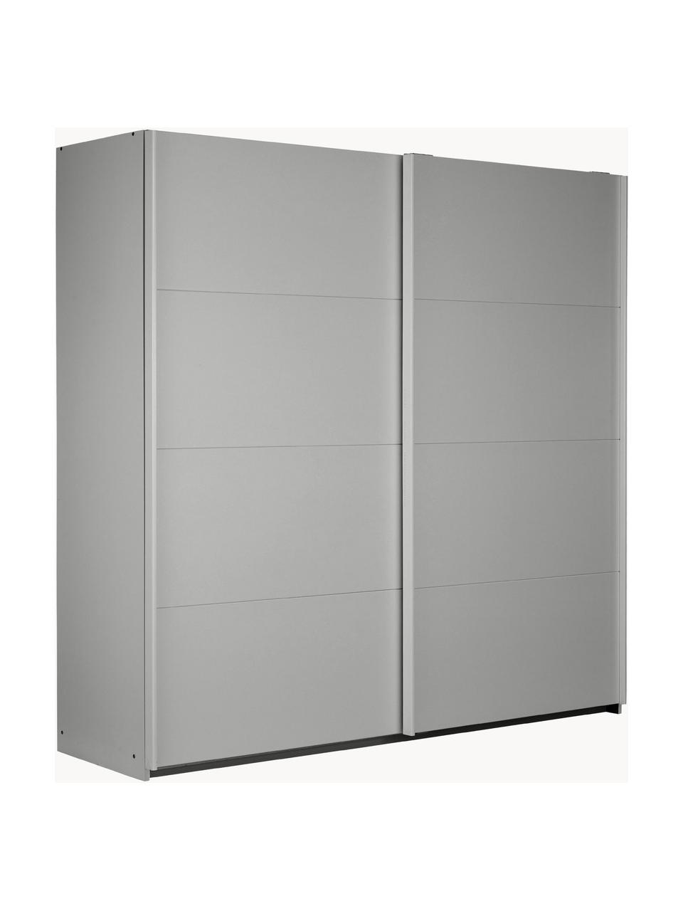 Schwebetürenschrank Mia, 2-türig, Holzwerkstoff aus heimischen Hölzern aus nachhaltiger Forstwirtschaft, beschichtet, Grau, B 225 x H 210 cm