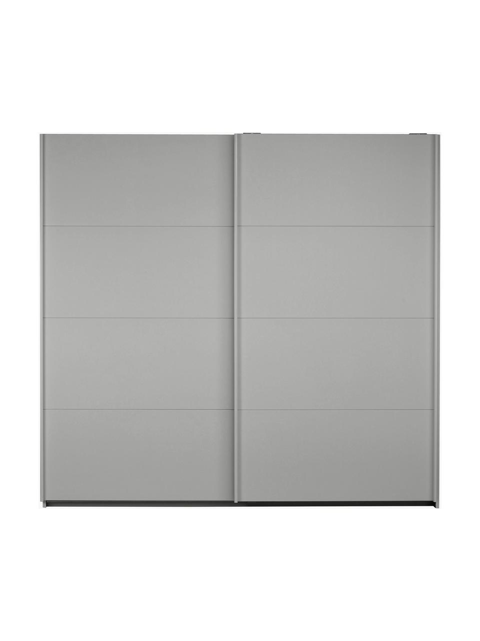 Schwebetürenschrank Mia, 2-türig, Holzwerkstoff aus heimischen Hölzern aus nachhaltiger Forstwirtschaft, beschichtet, Grau, B 225 x H 210 cm