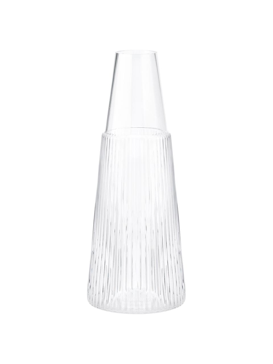 Waterkaraf Pilastro met glas, 1 L, set van 2, Glas, Transparant, H 27 cm, 1 L