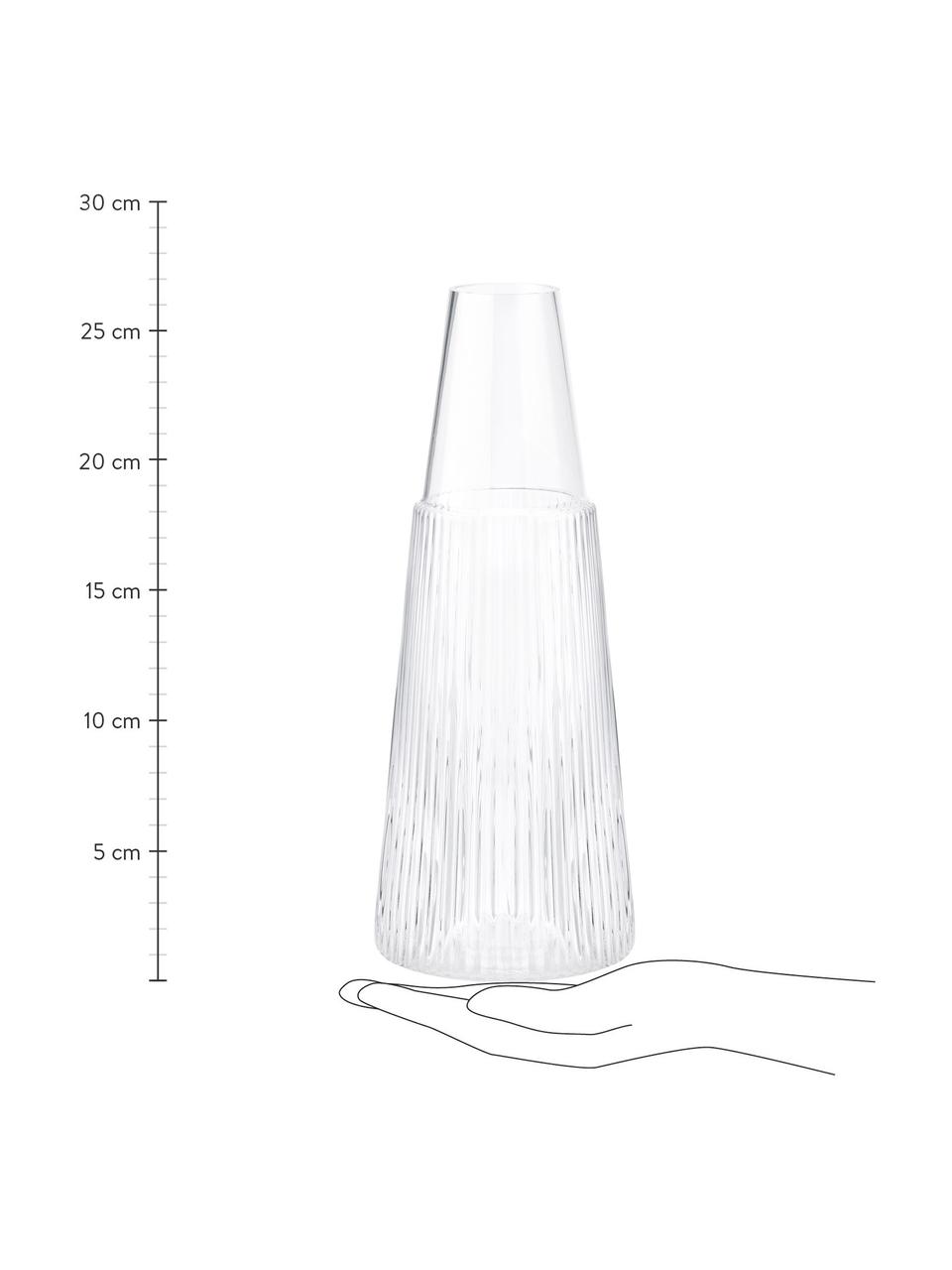 Set caraffa acqua con bicchiere 2 pz, Vetro, Trasparente, Alt. 27 cm, 1 L