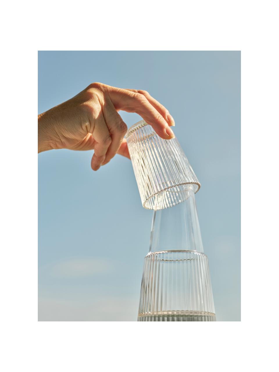 Wasserkaraffe Pilastro mit Glas, 1 L, 2er-Set, Glas, Transparent, 1 L