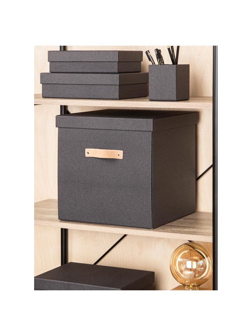 Boîte de rangement Logan, Anthracite, larg. 32 x prof. 32 cm