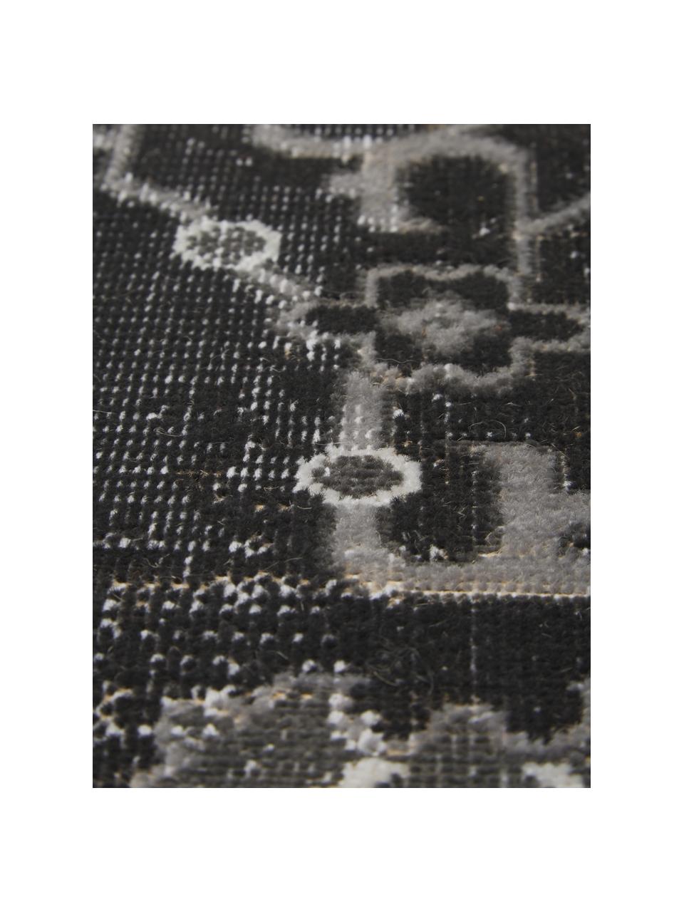 Tapis d'extérieur vintage Tilas Antalya, 100 % polypropylène, Tons gris, noir, larg. 80 x long. 150 cm (taille XS)
