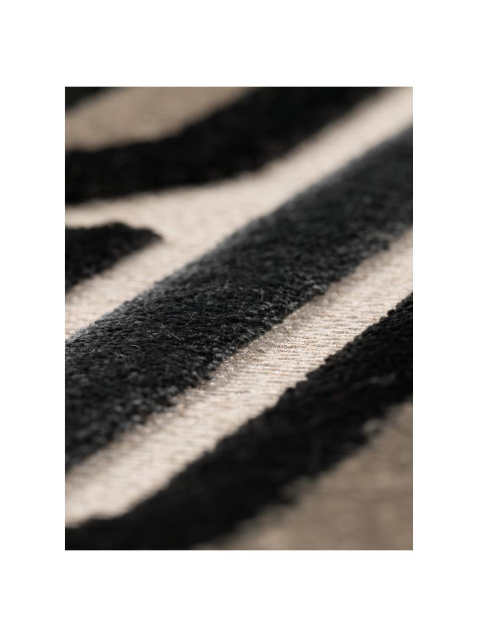 Teppich Beverly im Retro Style mit Hoch-Tief-Struktur, Flor: 57% Rayon, 31% Polyester,, Schwarz, B 200 x L 300 cm (Grösse L)