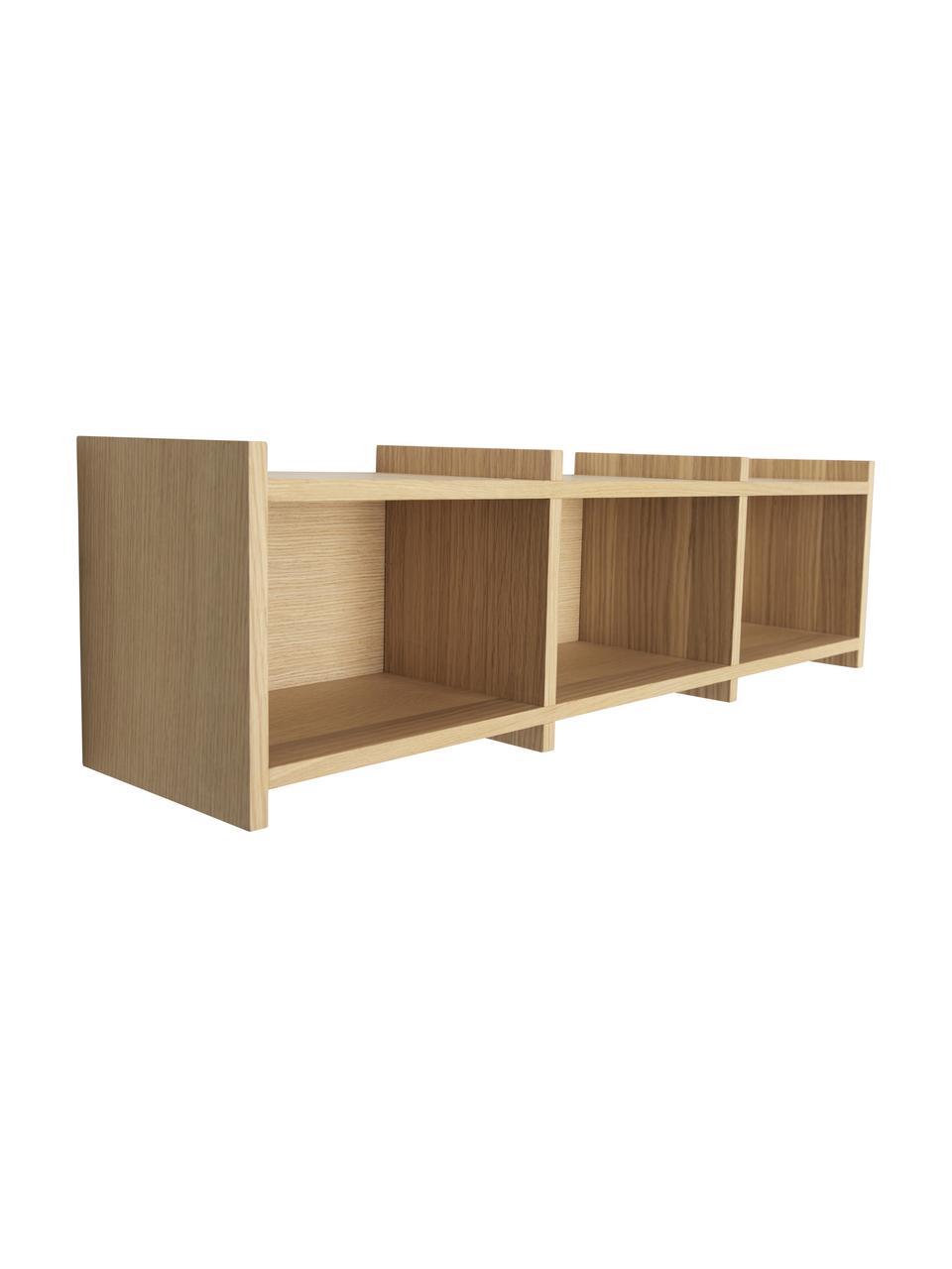 Estante de pared de madera Focal, Chapa de madera de roble con certificado FSC, Madera, An 80 x Al 23 cm