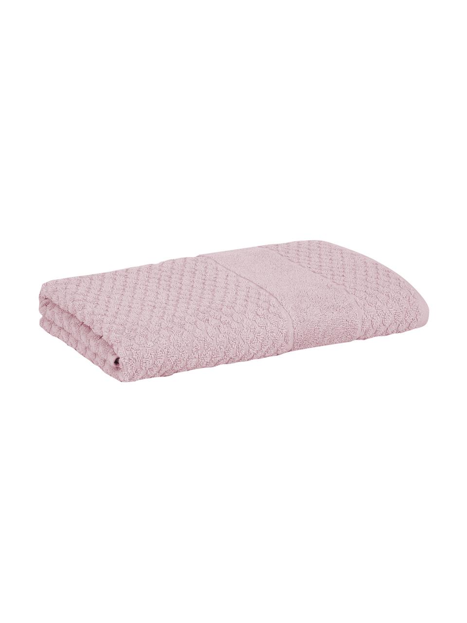 Asciugamano rosa cipria con motivo a nido d'ape Katharina, Rosa cipria, Asciugamano, Larg. 50 x Lung. 100 cm, 2 pz