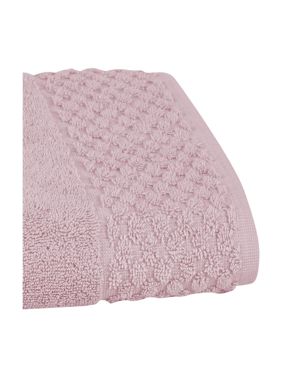 Asciugamano rosa cipria con motivo a nido d'ape Katharina, Rosa cipria, Asciugamano, Larg. 50 x Lung. 100 cm, 2 pz