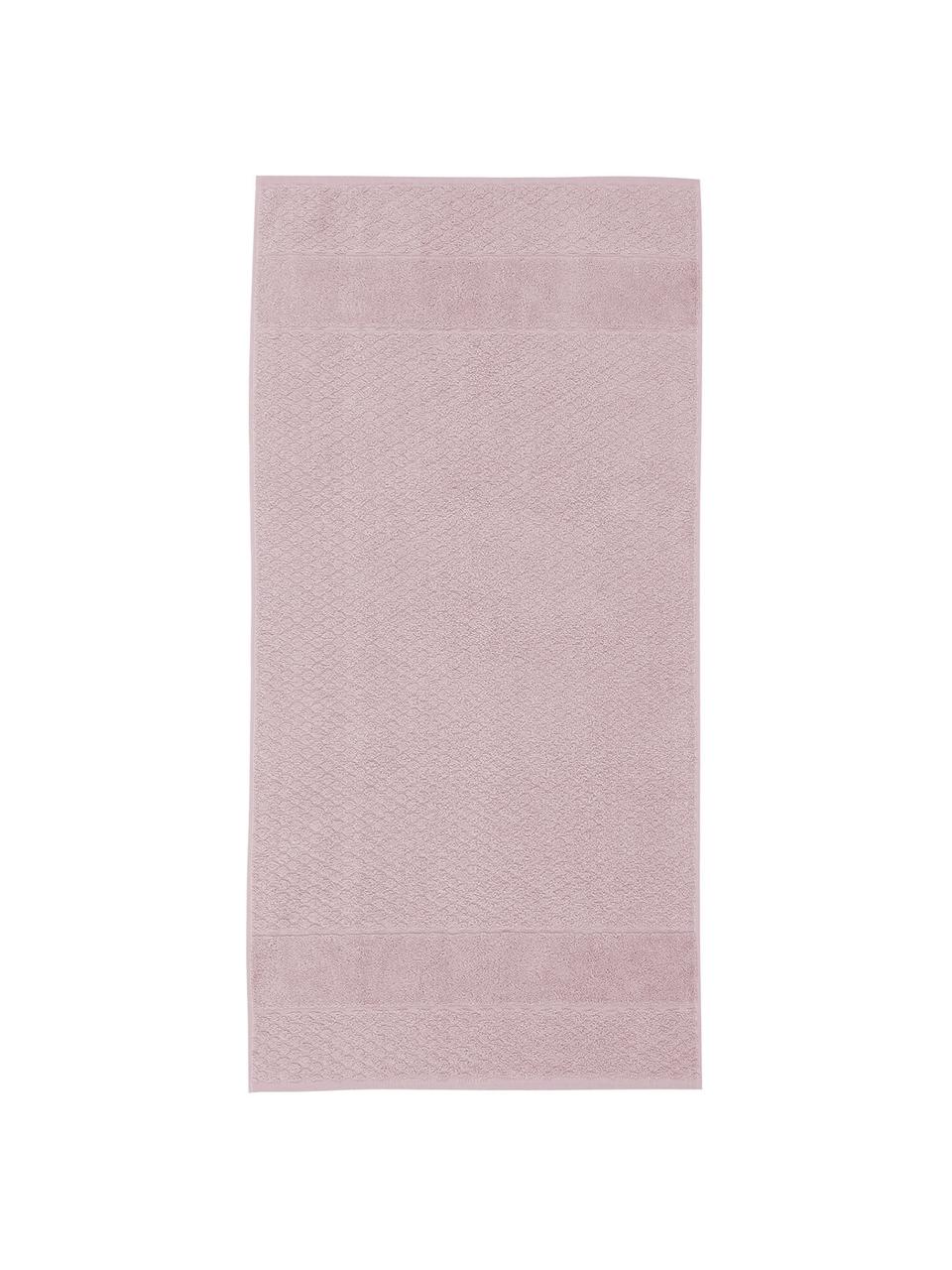 Asciugamano rosa cipria con motivo a nido d'ape Katharina, Rosa cipria, Asciugamano, Larg. 50 x Lung. 100 cm, 2 pz