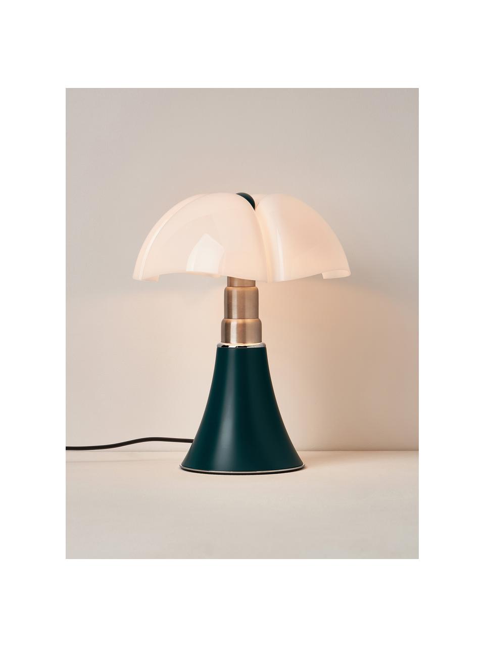 Lampa stołowa LED z funkcją przyciemniania Pipistrello, Stelaż: metal, aluminium, lakiero, Petrol, matowy, Ø 27 x W 35 cm