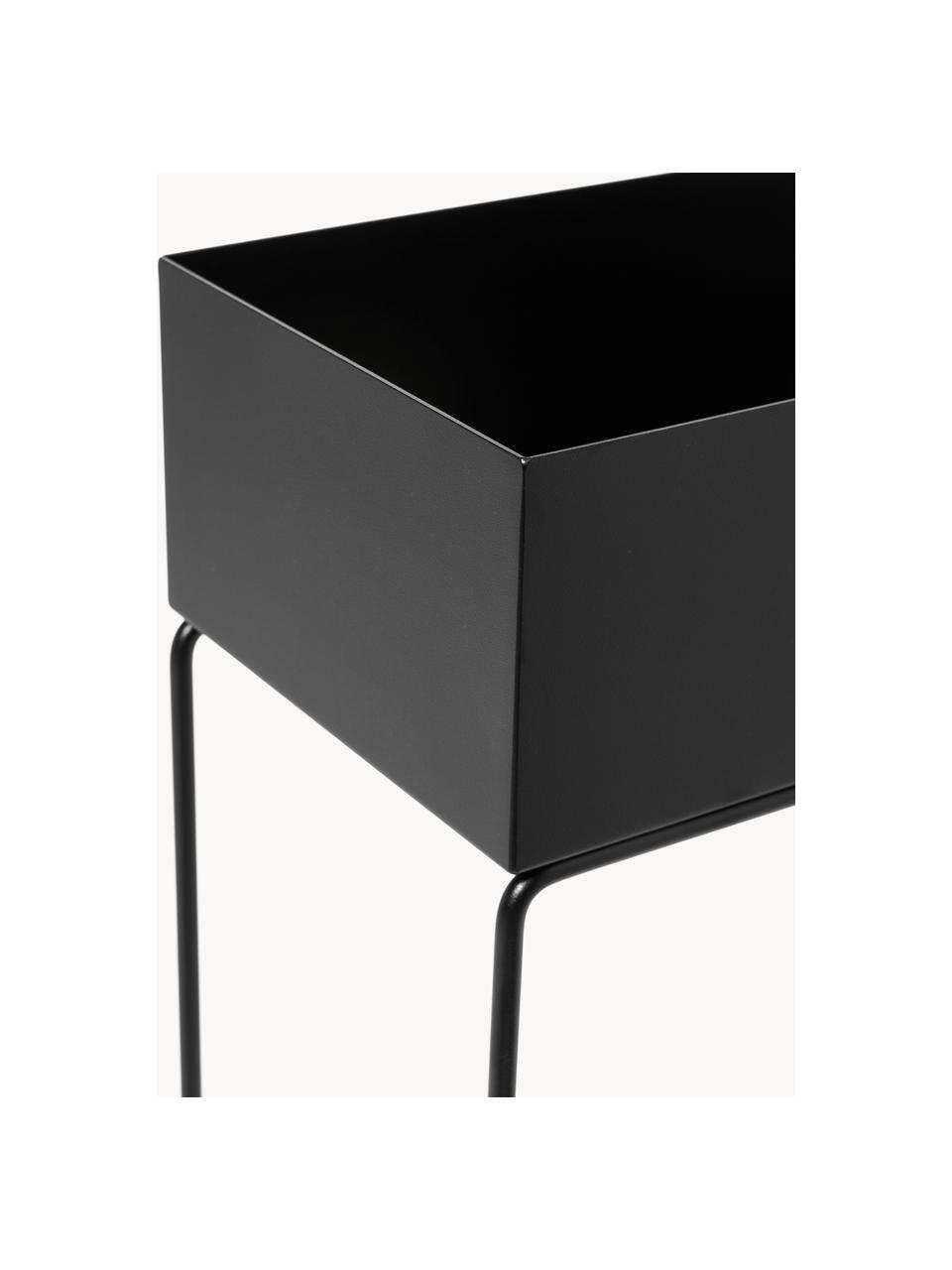 Übertopf Plant Box, Stahl, pulverbeschichtet, Schwarz, B 60 x H 65 cm