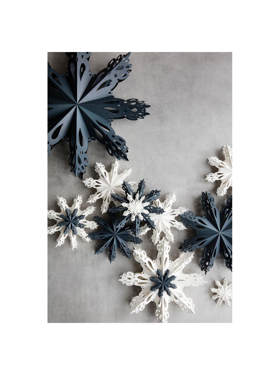 Kerstboomhangers Snowflake, 2 stuks, Papier, Wit, Ø 15 cm