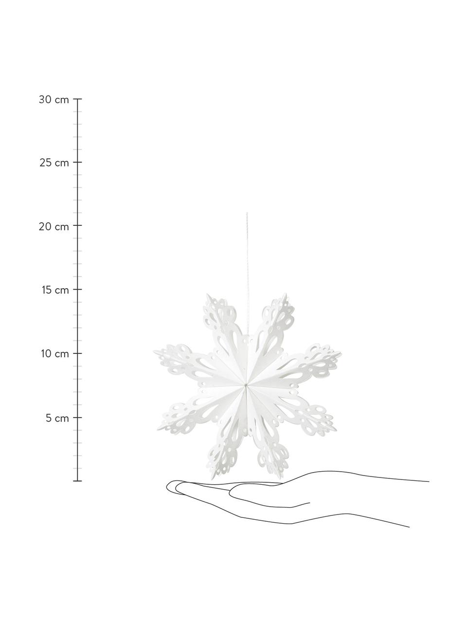 Baumanhänger Snowflake, 2 Stück, Papier, Weiß, Ø 15 cm