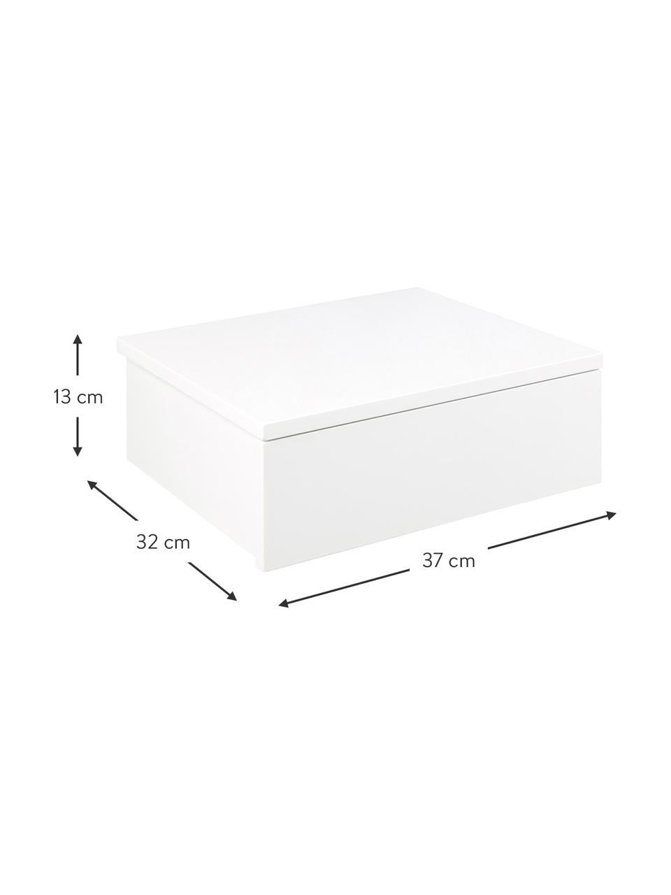 Nástěnný noční stolek Avignon, Lakovaná MDF deska (dřevovláknitá deska střední hustoty), Bílá, Š 37 cm, V 13 cm