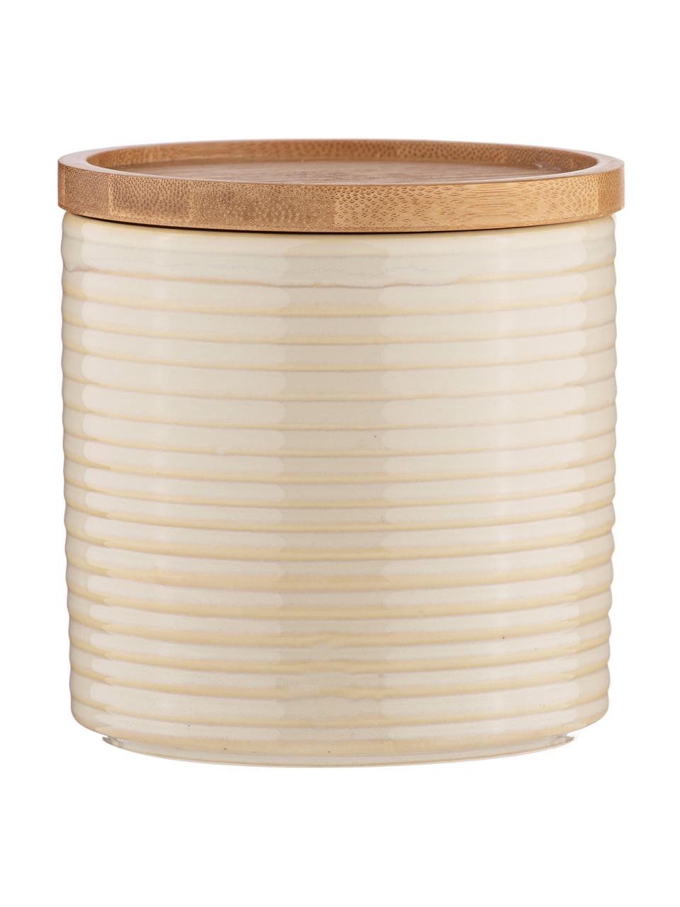 Bote de gres Stax, Beige, madera clara, Ø 12 x Al 12 cm, 950 ml