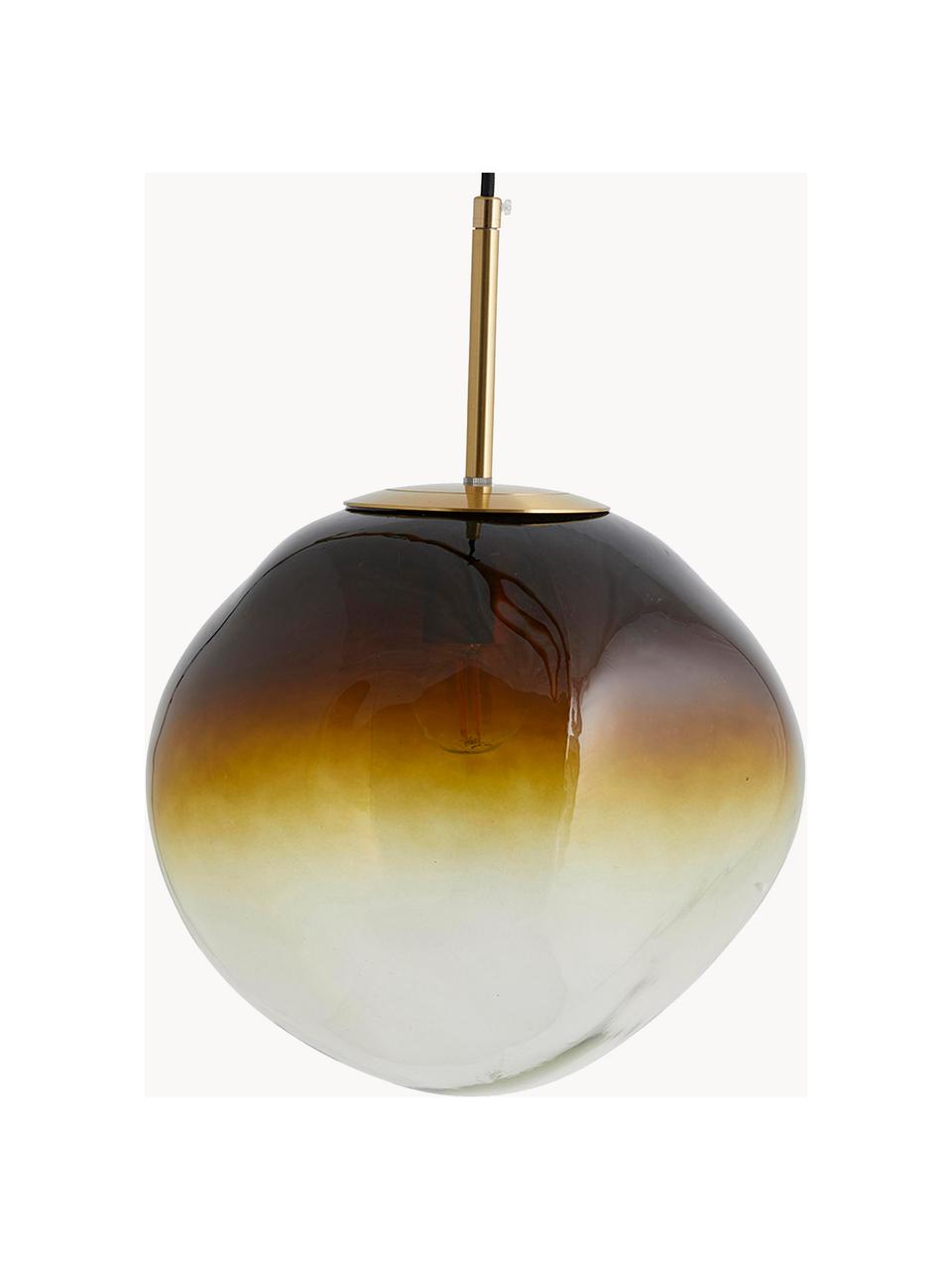 Mundgeblasene Pendelleuchte Edfu mit Farbverlauf, verschiedene Grössen, Lampenschirm: Glas, Brauntöne, Transparent, Ø 28 x H 36 cm