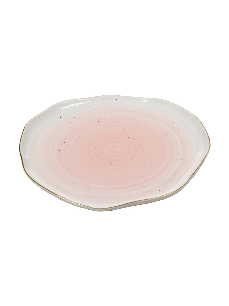 Platos postre artesanales Bella, 2 uds., Porcelana, Rosa, Ø 19 x Al 3 cm