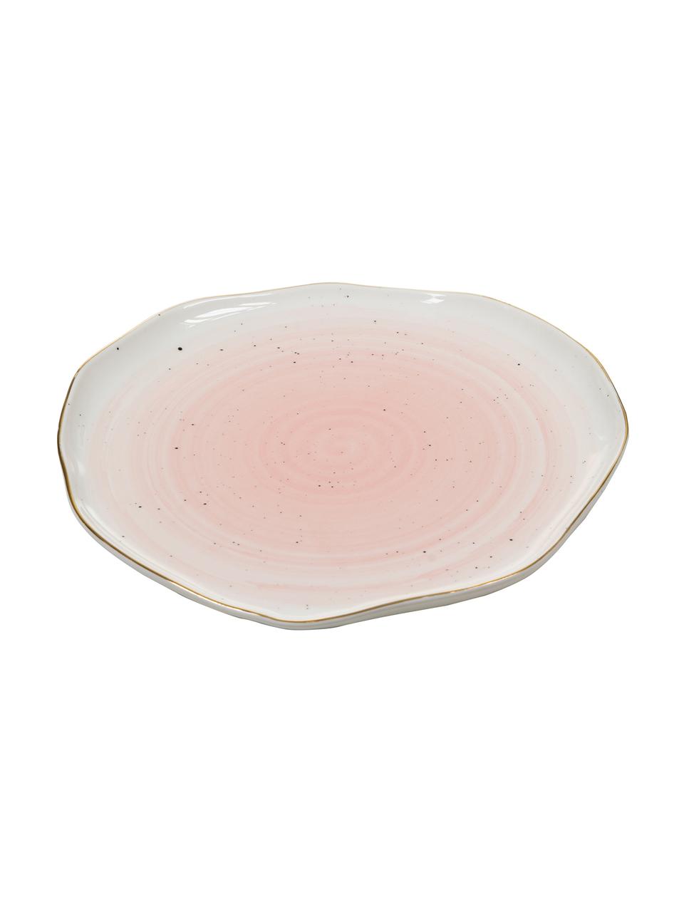 Ręcznie wykonany talerz śniadaniowy Bella, 2 szt., Porcelana, Blady różowy, Ø 19 x W 3 cm