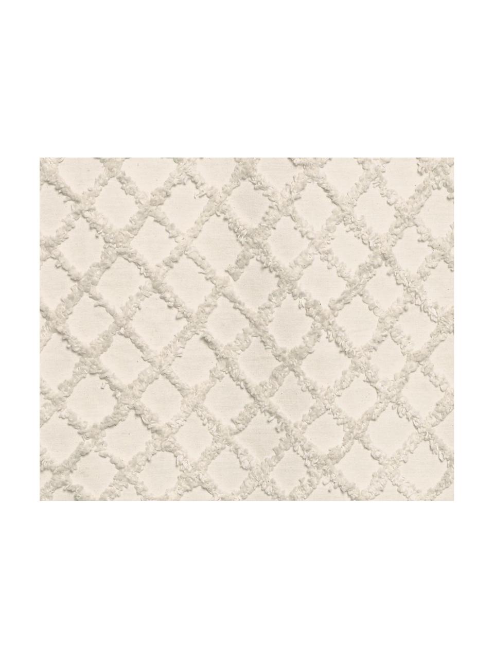 Copriletto in cotone con motivo alto-basso Royal, Cotone, Bianco crema, Larg. 240 x Lung. 260 cm (per letti da 200 x 200 cm)