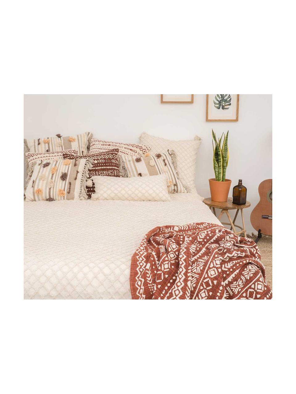 Tagesdecke Royal mit Hoch-Tief-Muster, Baumwolle, Cremeweiß, B 240 x L 260 cm (für Betten bis 200 x 200 cm)