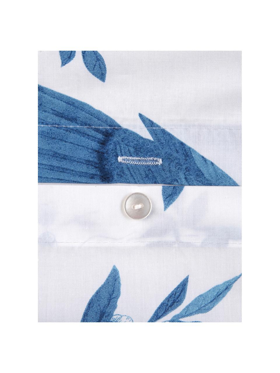 Funda de almohada de percal Annabelle, 50 x 70 cm, Blanco, azul, An 50 x L 70 cm