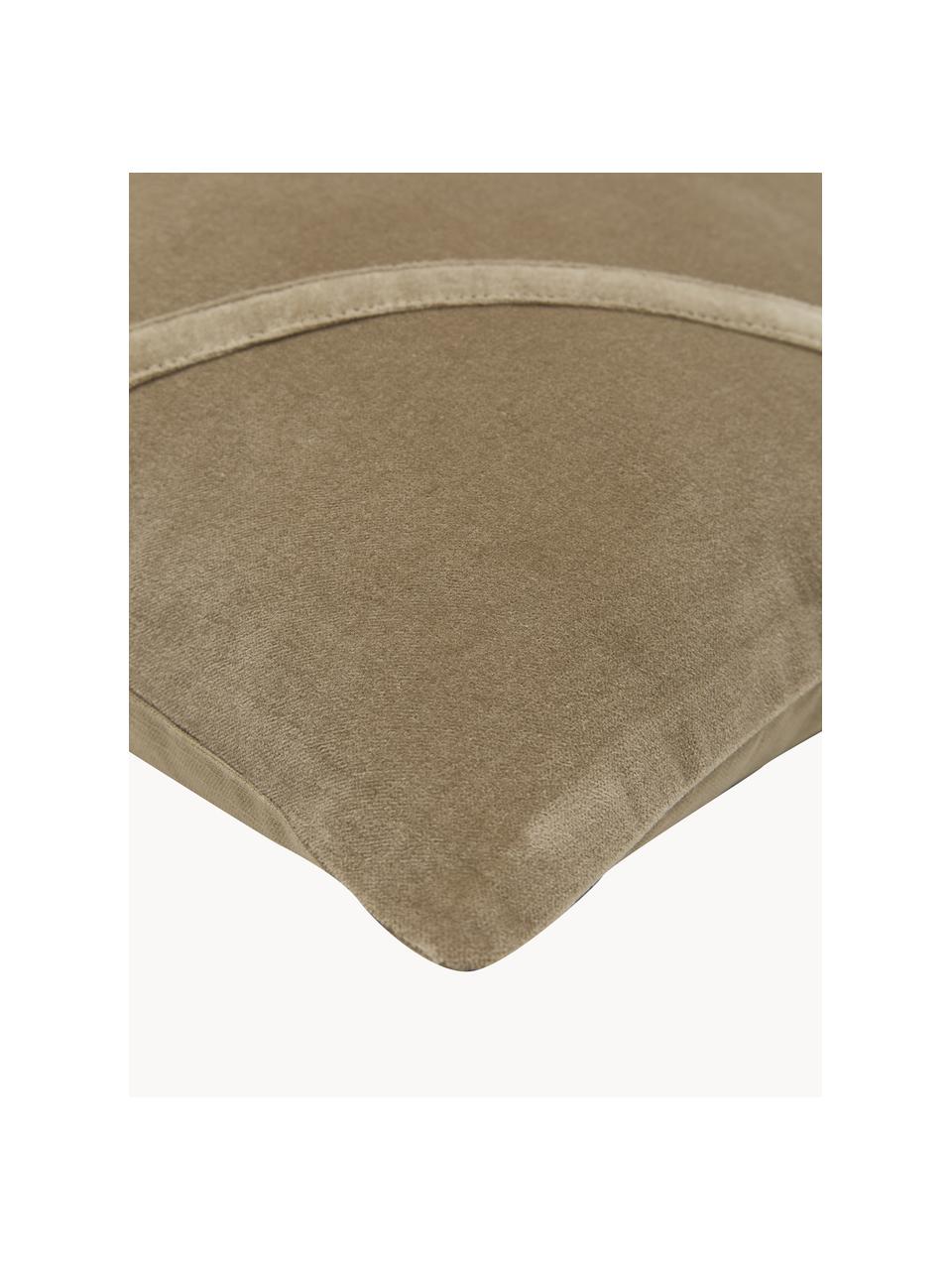 Copricuscino in velluto color sabbia Malva, Retro: 100% cotone, Color sabbia, Larg. 50 x Lung. 50 cm