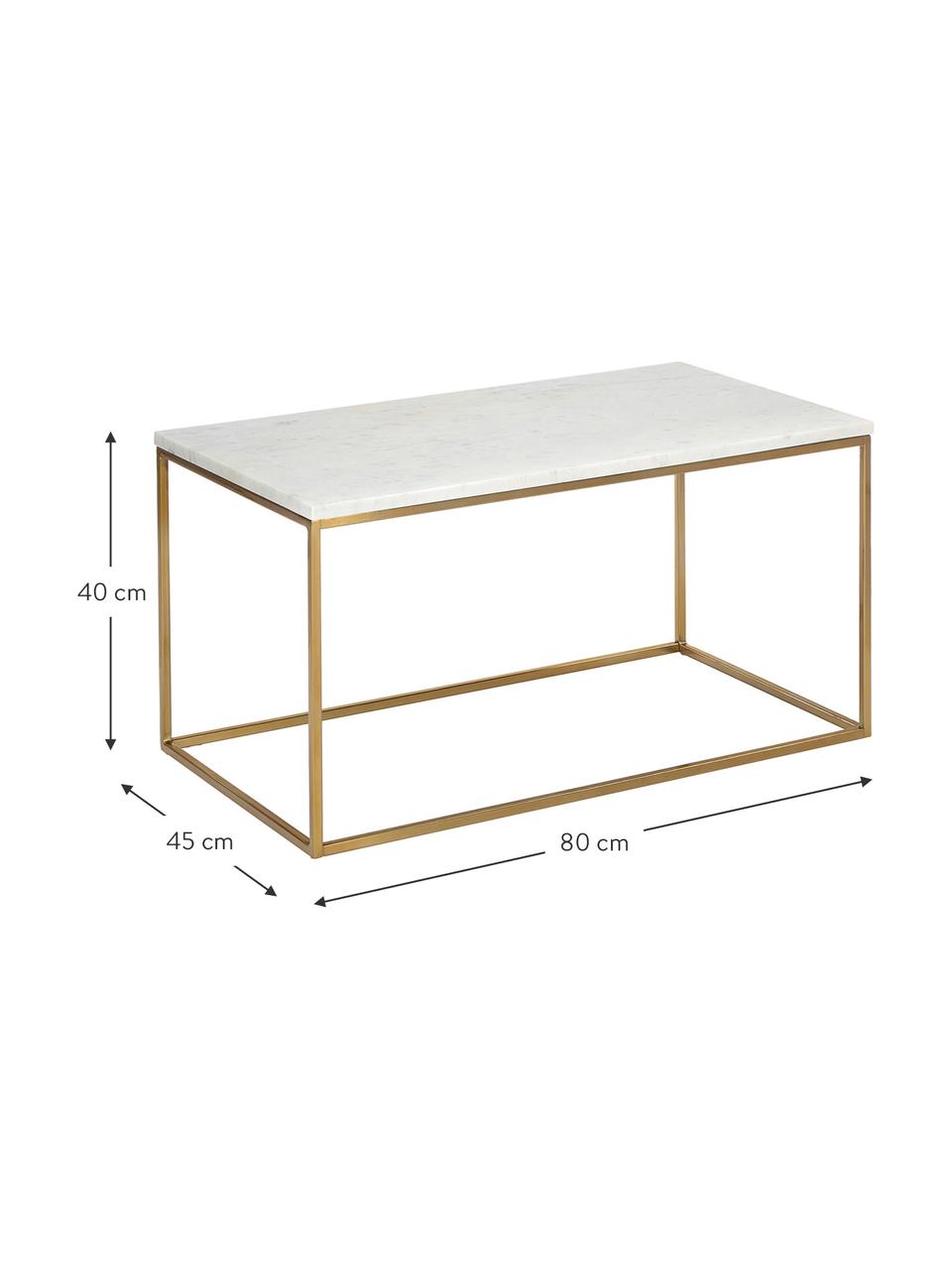 Mramorový konferenčný stolík Alys, Biela, mramorovaná, odtiene zlatej, Š 80 x H 45 cm