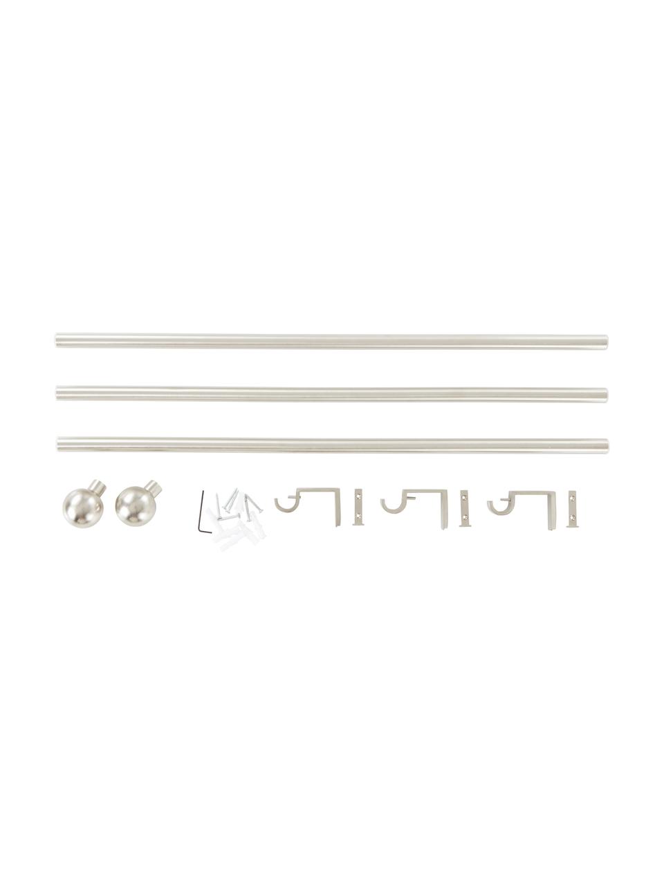Bastone per tende Ninita, larg.132-181 cm, Asta: acciaio, rivestito, Argentato, Larg. 132-181 x Alt. 8 cm