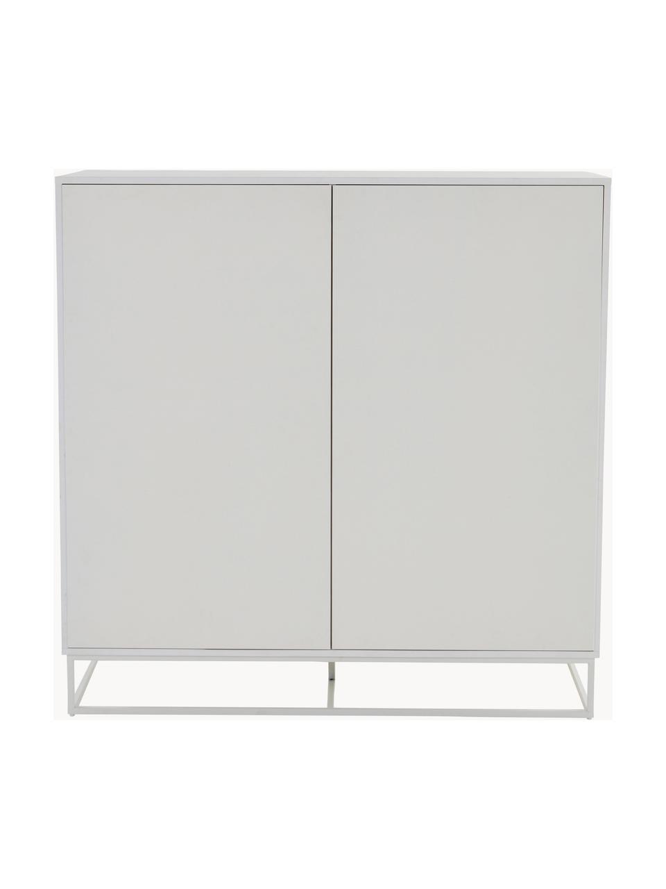 Highboard Lyckeby, Holz, Off White lackiert, B 120 x H 120 cm