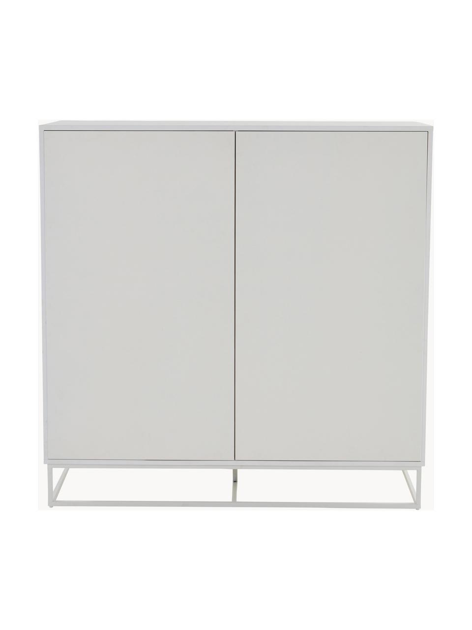 Highboard Lyckeby, Füße: Metall, beschichtet, Holz, off white lackiert, B 120 x H 120 cm