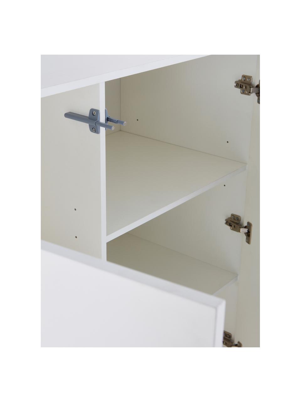 Highboard Lyckeby mit Türen, Holz, Off White lackiert, B 120 x H 120 cm