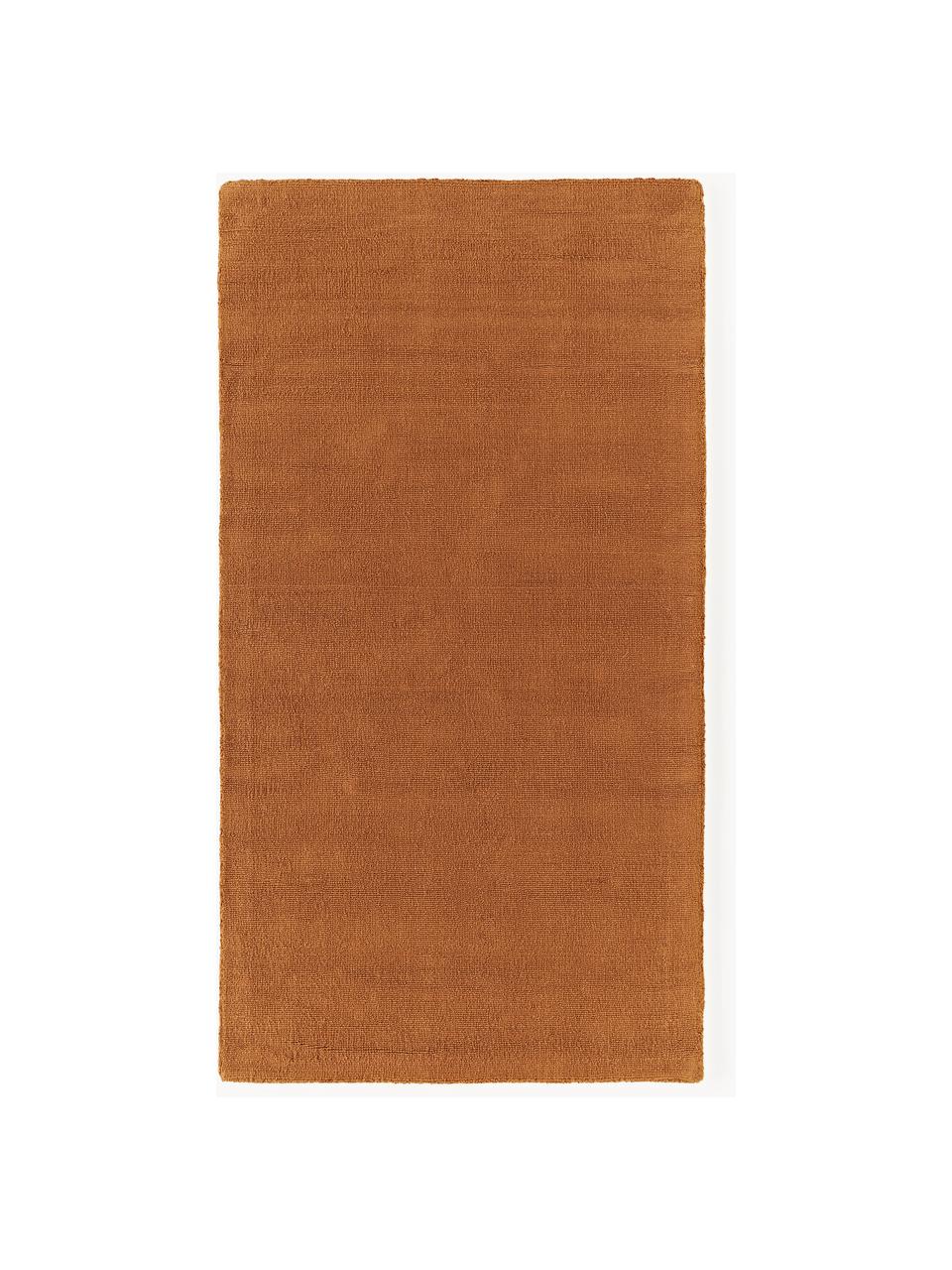 Tapis en coton tissé main Lora, Terracotta, larg. 80 x long. 150 cm (taille XS)