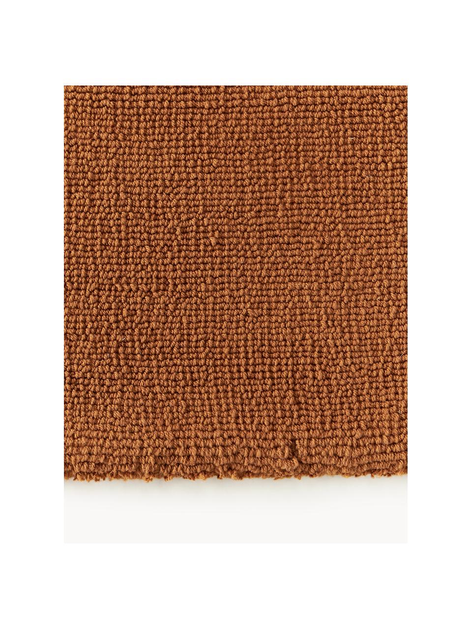 Tapis en coton tissé main Lora, Terracotta, larg. 80 x long. 150 cm (taille XS)