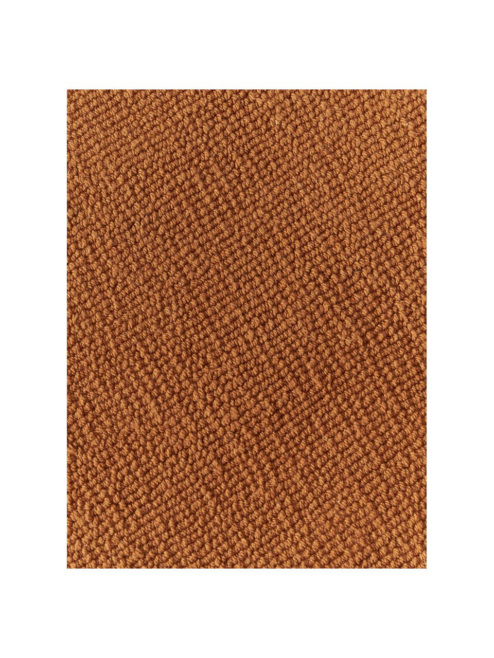 Tapis en coton tissé main Lora, Terracotta, larg. 80 x long. 150 cm (taille XS)