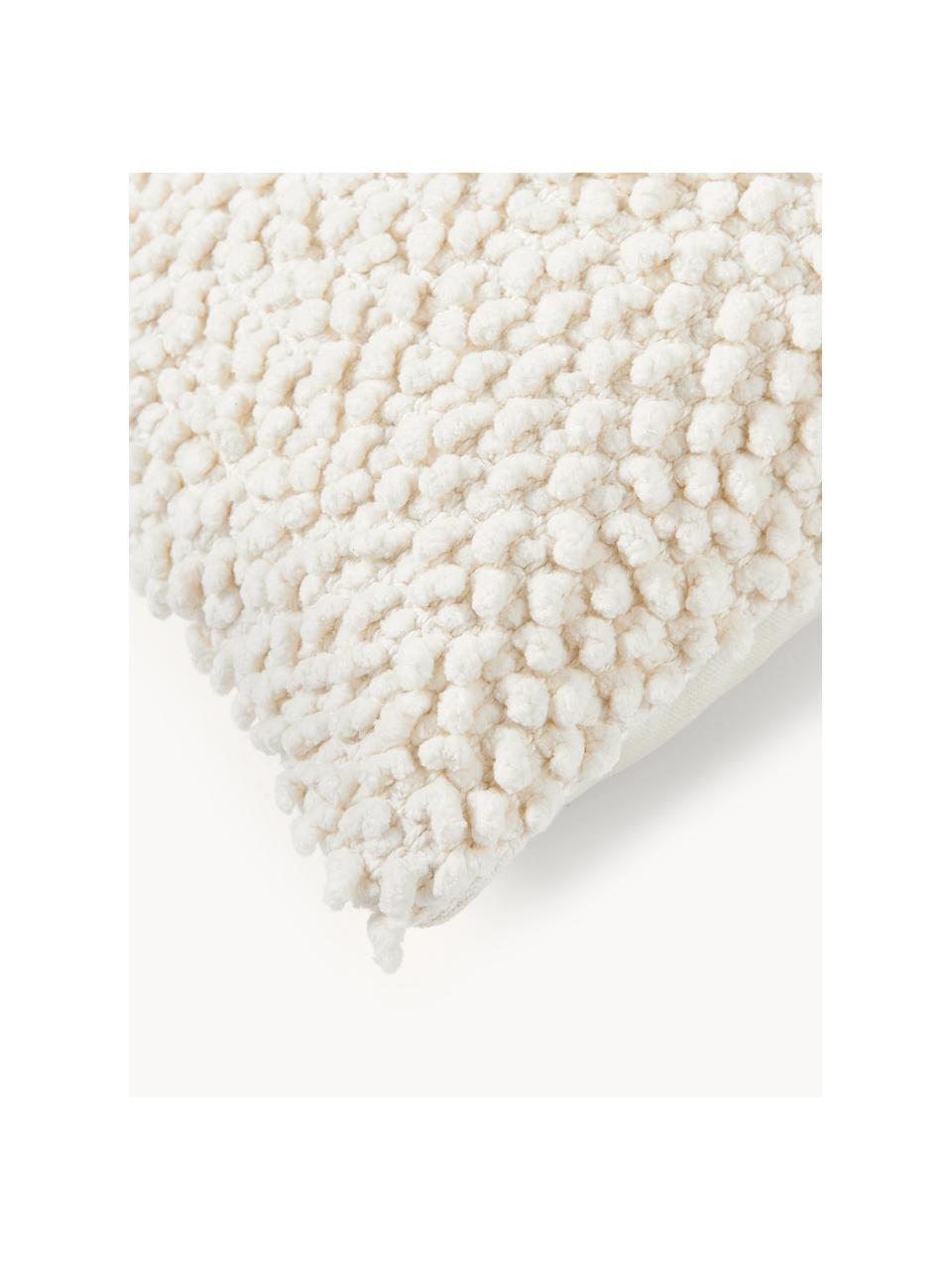 Housse de coussin rectangulaire blanc cassé Indi, 100 % coton, Blanc cassé, larg. 30 x long. 50 cm