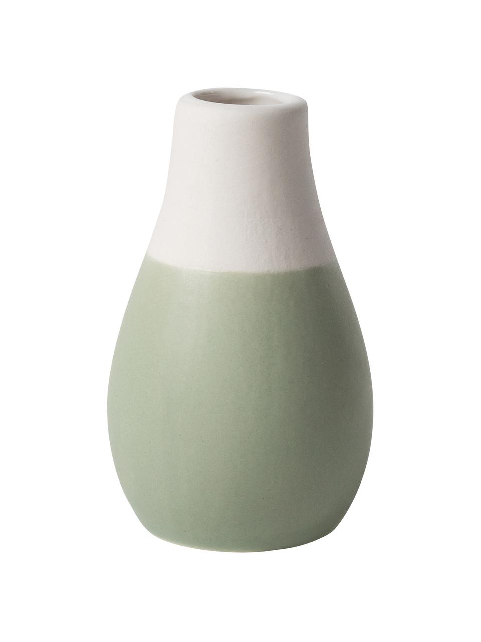 Sada malých váz z kameniny Pastell, 3 díly, Odstíny zelené, bílá