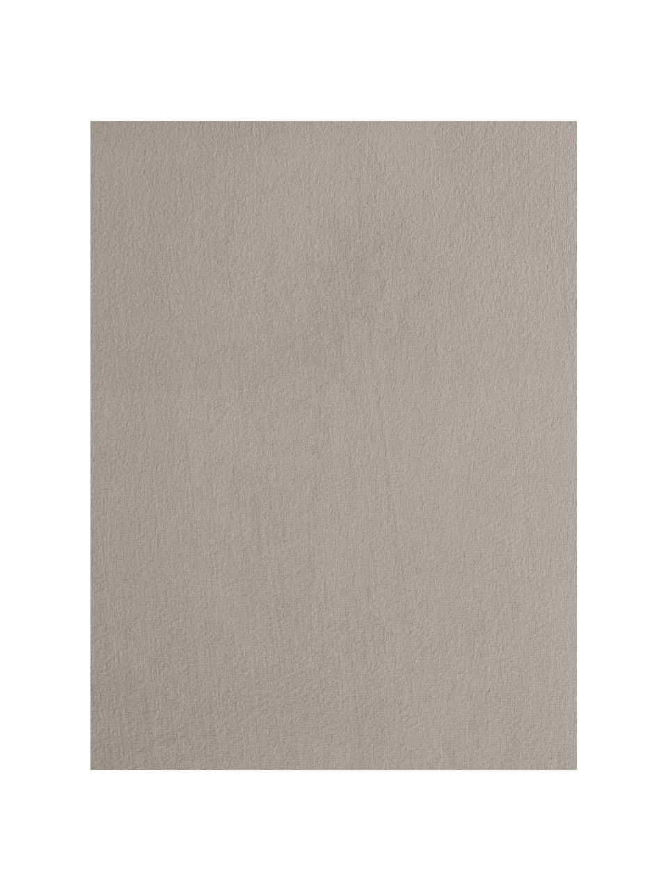Pouf en velours Fluente, Velours grège, larg. 62 x prof. 50 cm