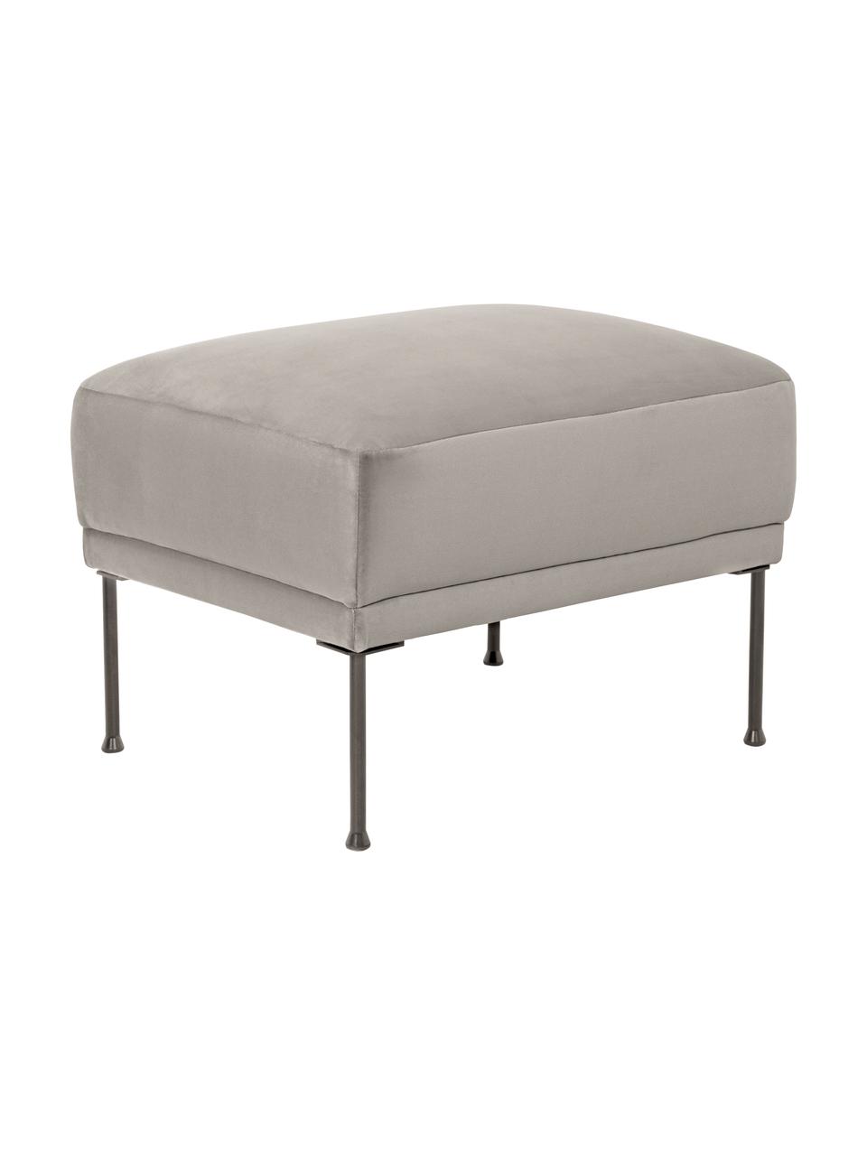 Sametová podnožka s kovovými nohami Fluente, Béžová, Š 62 cm, V 46 cm