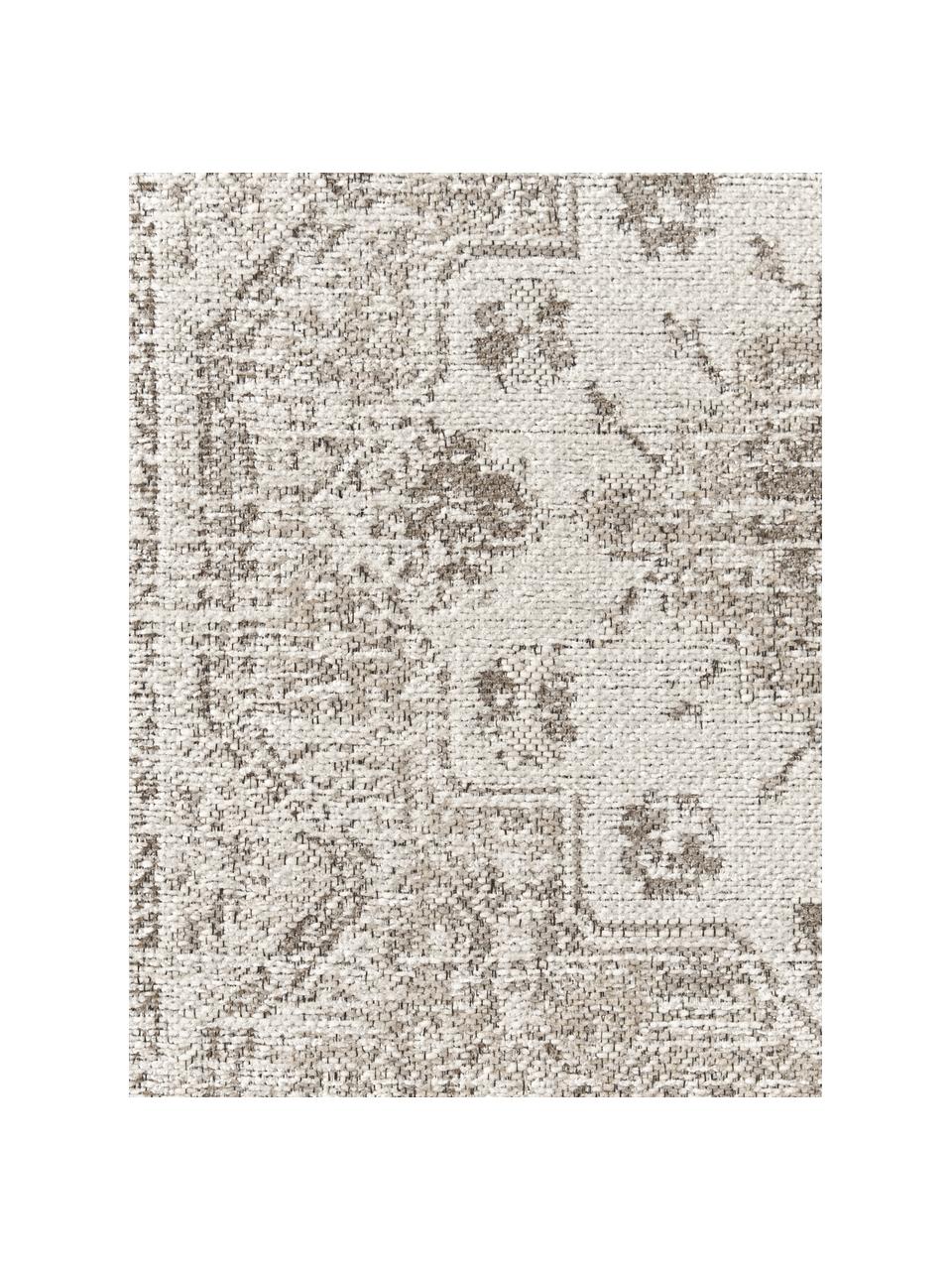 Tapis en chenille vintage Mahdi, 66 % polyester, 34 % laine (certifié RWS), Tons beiges, larg. 80 x long. 250 cm